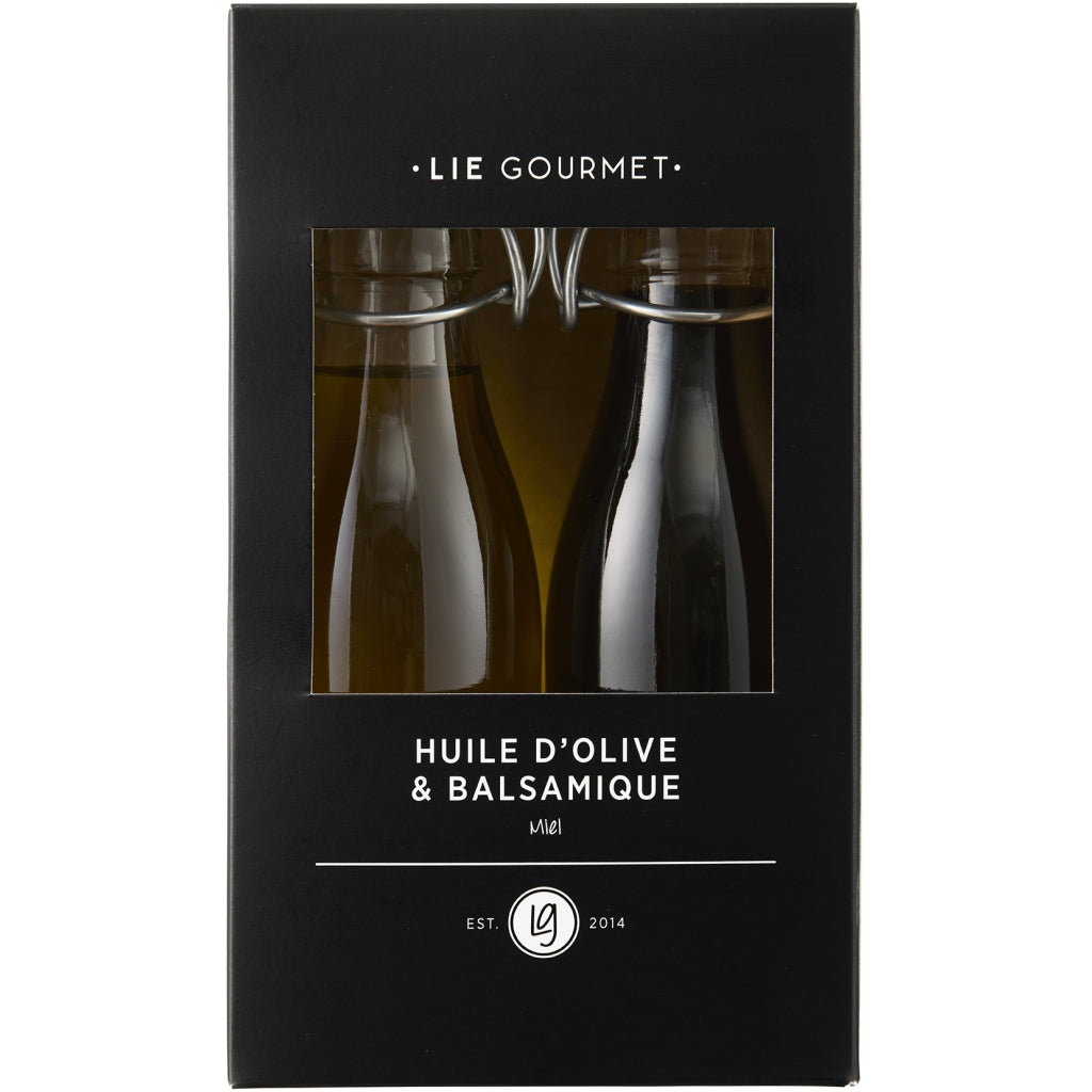 LIE GOURMET Gavesæt olivenolie & balsamico m. honning (2 x 200 ml) Gift set