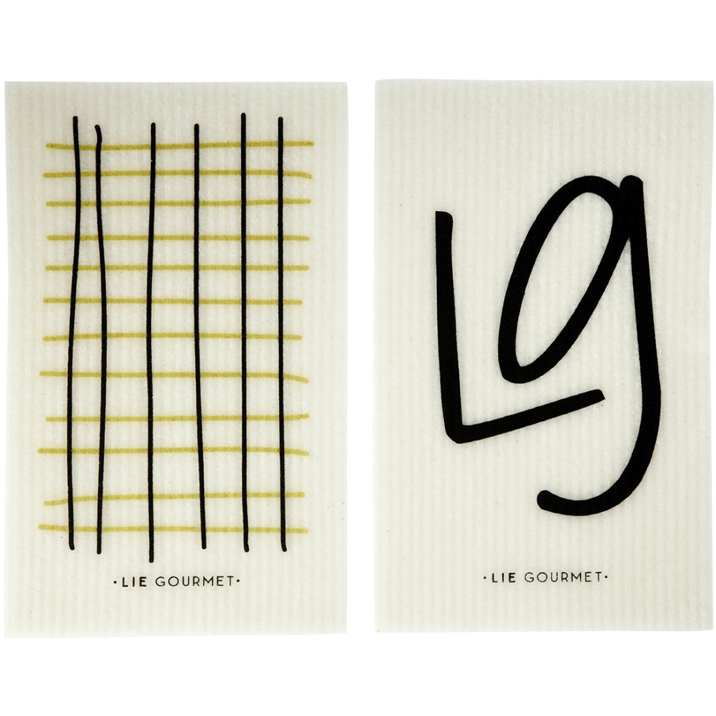 LIE GOURMET Karklude - 2 stk. (hvid/gul) Dish cloth