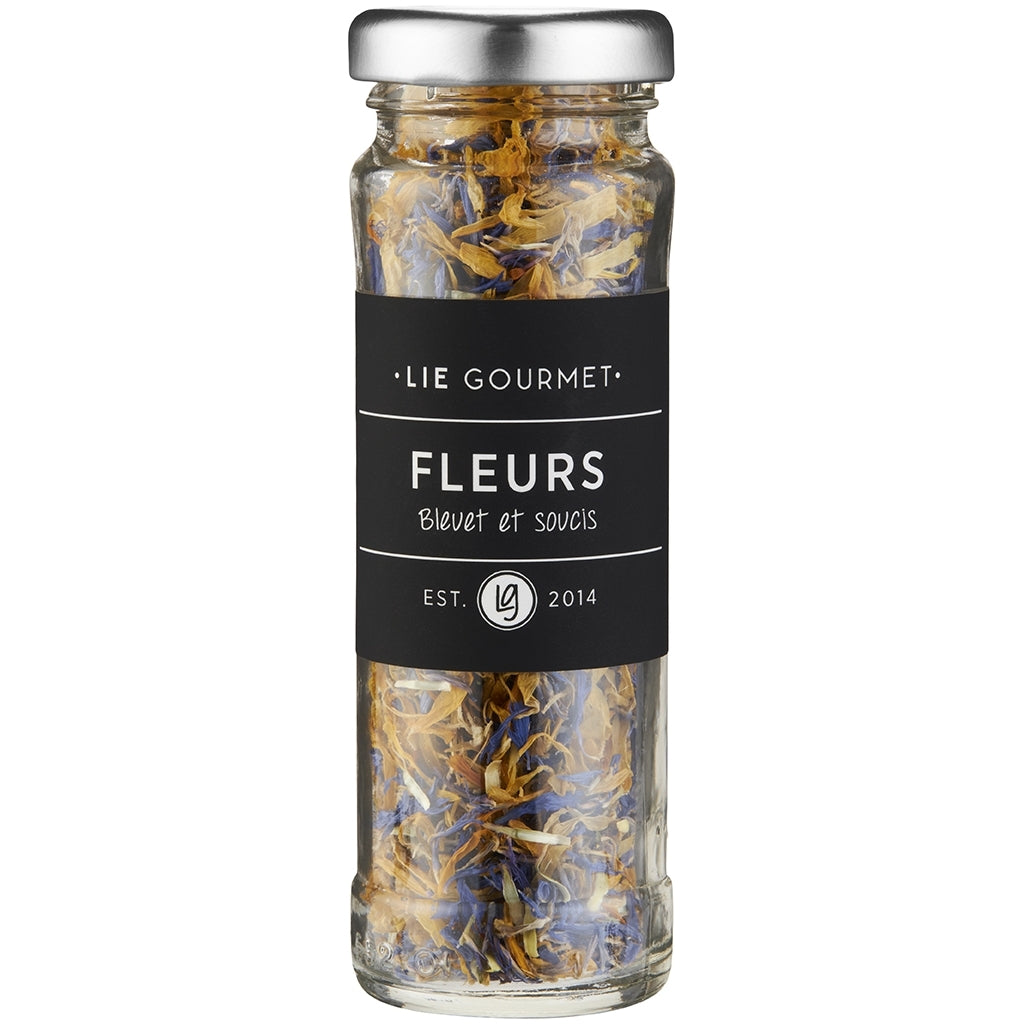 LIE GOURMET Tørrede blomster morgenfrue og kornblomster (3 g) Flowers Marigolds and cornflowers
