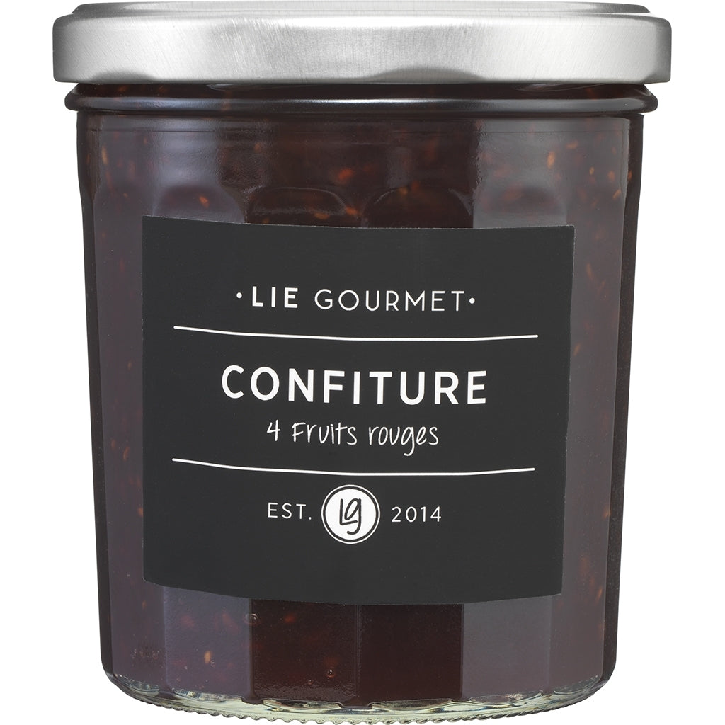 LIE GOURMET Marmelade 4 røde frugter (370 g) Jam 4 red berries