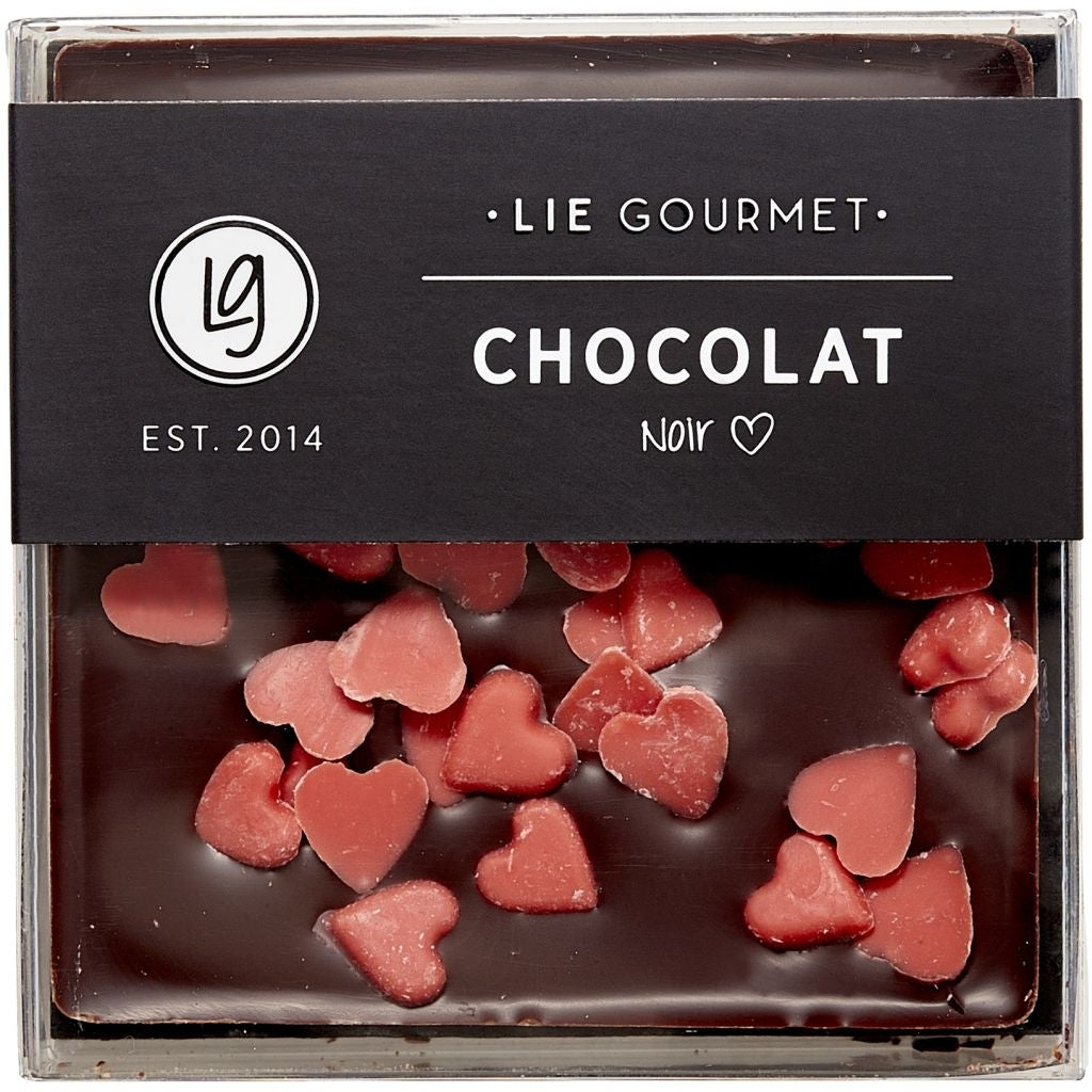 Mørk chokolade røde hjerter (60 g) – LIE GOURMET ApS