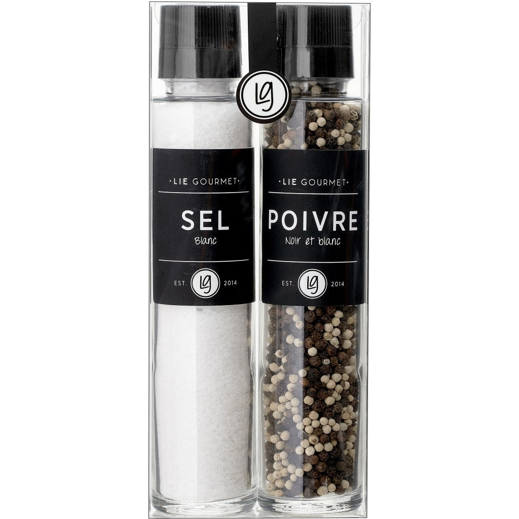 LIE GOURMET Gavesæt kværne - salt & peber (310 g/ 140 g) Gift set Salt and pepper