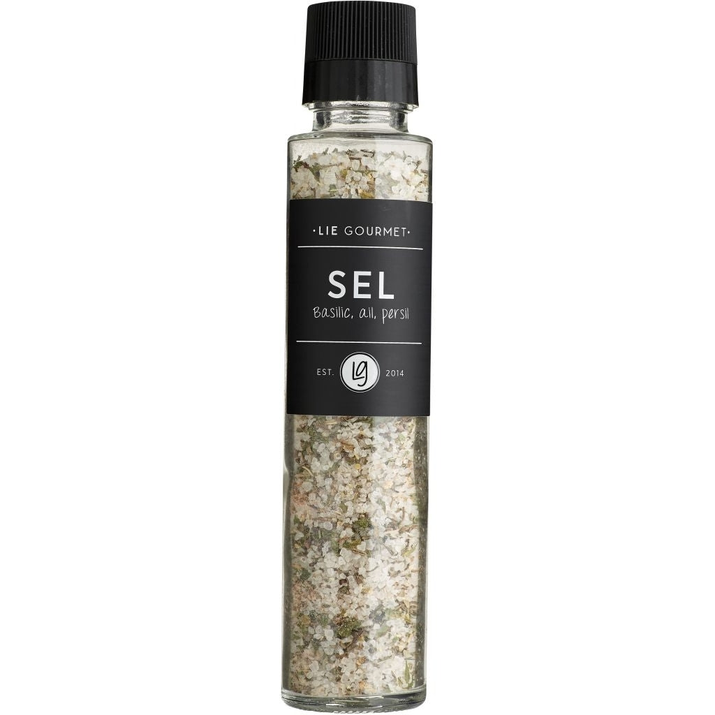LIE GOURMET Kværn - salt, basilikum, hvidløg, persille (250 g) Salt & pepper Basil, garlic, parsley