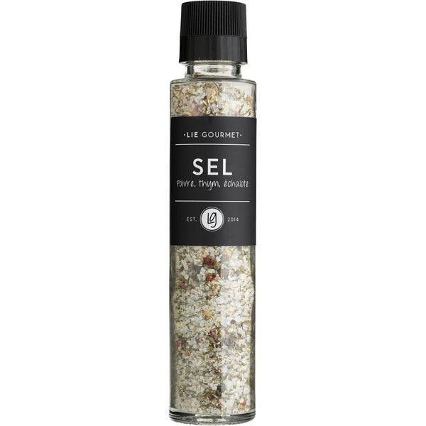 LIE GOURMET Kværn - salt, peber, timian, skalotteløg (190 g) Salt & pepper Pepper, thyme, shallots