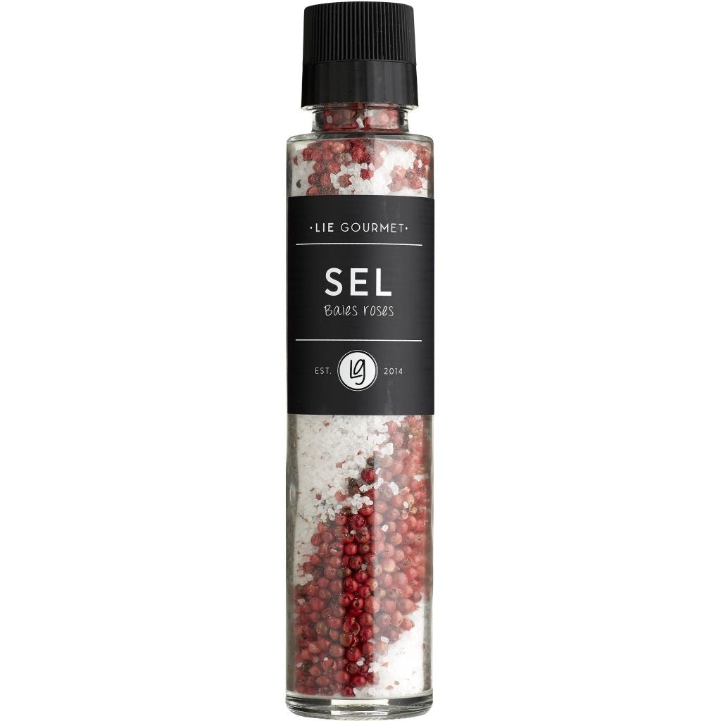 LIE GOURMET Kværn - salt/rosenpeber (215 g) Salt & pepper Pink pepper