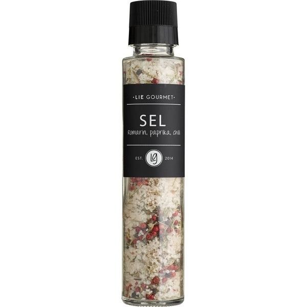 LIE GOURMET Kværn - salt/rosmarin/paprika/chili (230 g) Salt & pepper Rosmary, paprika, chili