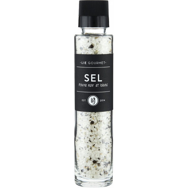 LIE GOURMET Kværn - salt/sort peber/hvid peber (220 g) Salt & pepper Salt black white pepper